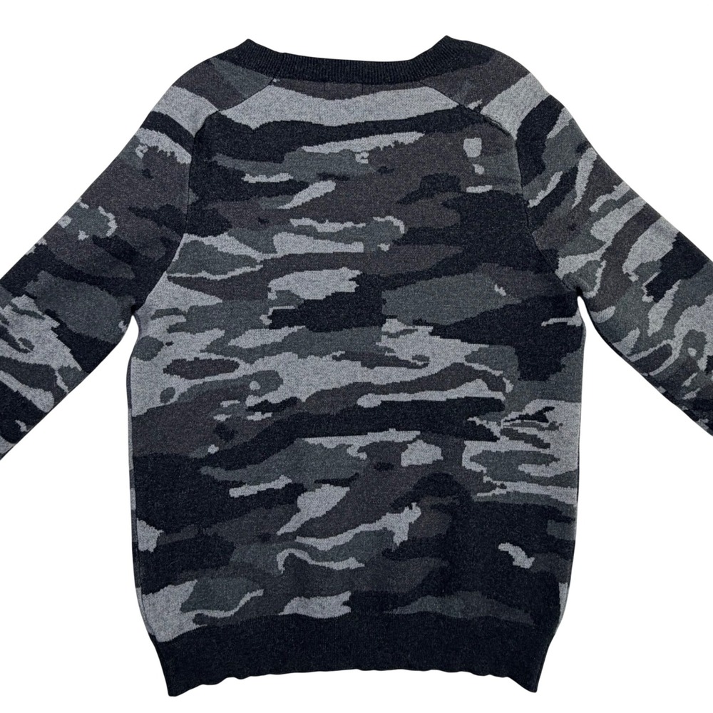Truth Camo Crewneck Sweater Men Medium Gray Black Long Sleeve Knit SOFT AF - Picture 4 of 11